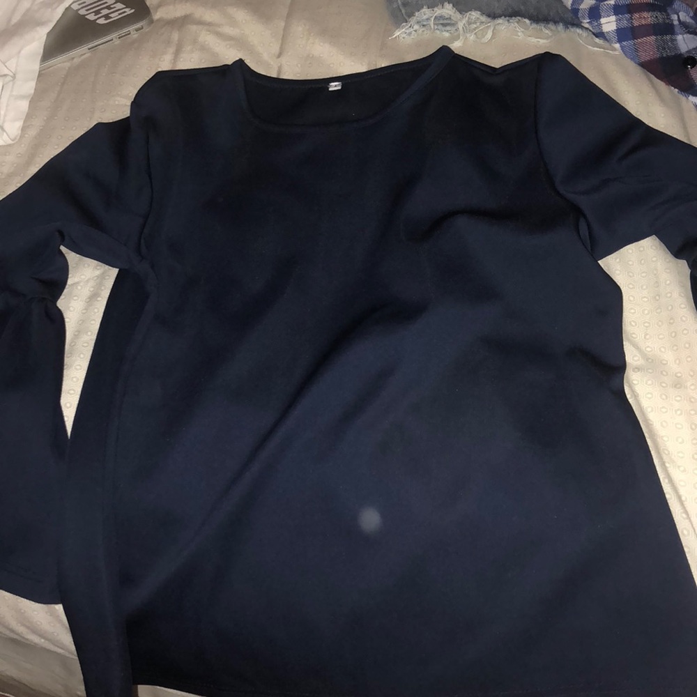 BLUE PEPLUM TOP